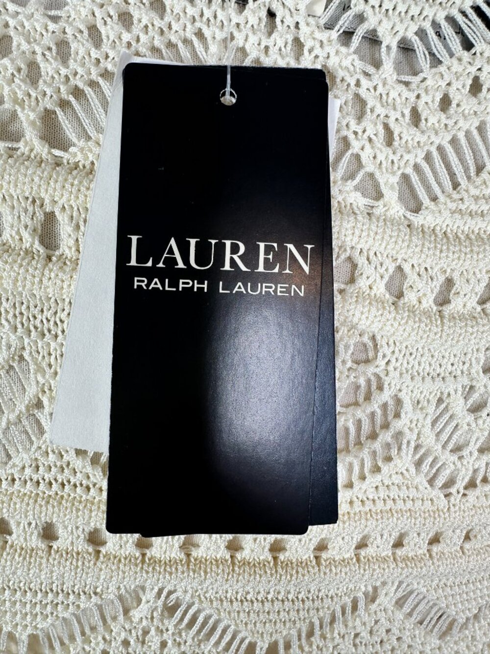 NWT Ralph Lauren Cream Black Label Sleeveless Crochet Knit Top Women's Sz XL - Picture 11 of 16
